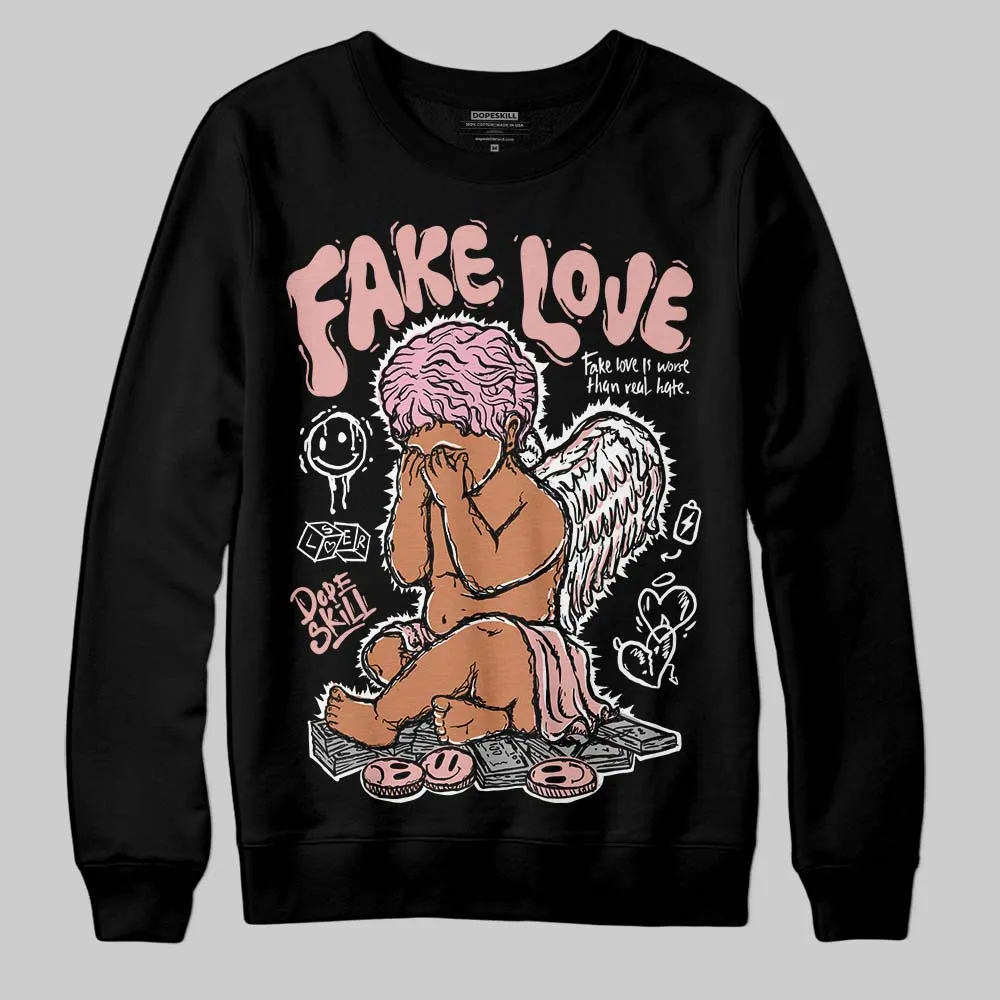 Rust Pink 1s 2025 DopeSkill Sweatshirt False Love Graphic sold by DopeSkill