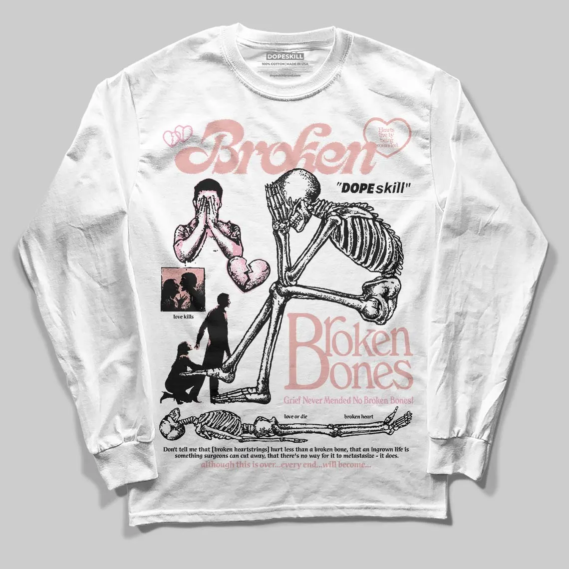 Rust Pink 1s 2025 DopeSkill Long Sleeve T-Shirt Broken Bones Graphic sold by DopeSkill product image thumbnail 2
