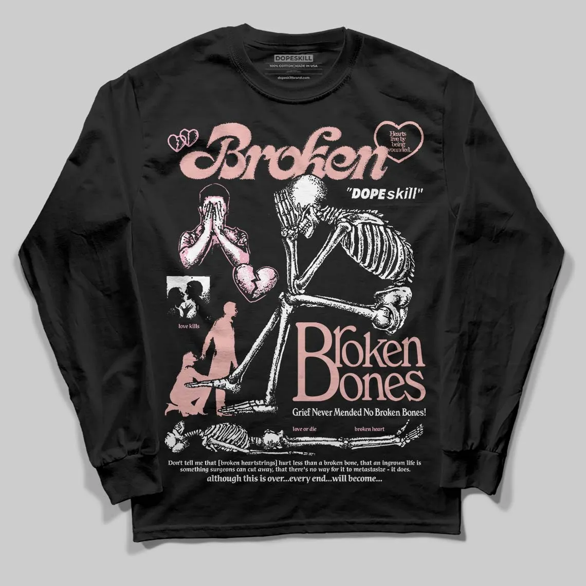 Rust Pink 1s 2025 DopeSkill Long Sleeve T-Shirt Broken Bones Graphic sold by DopeSkill