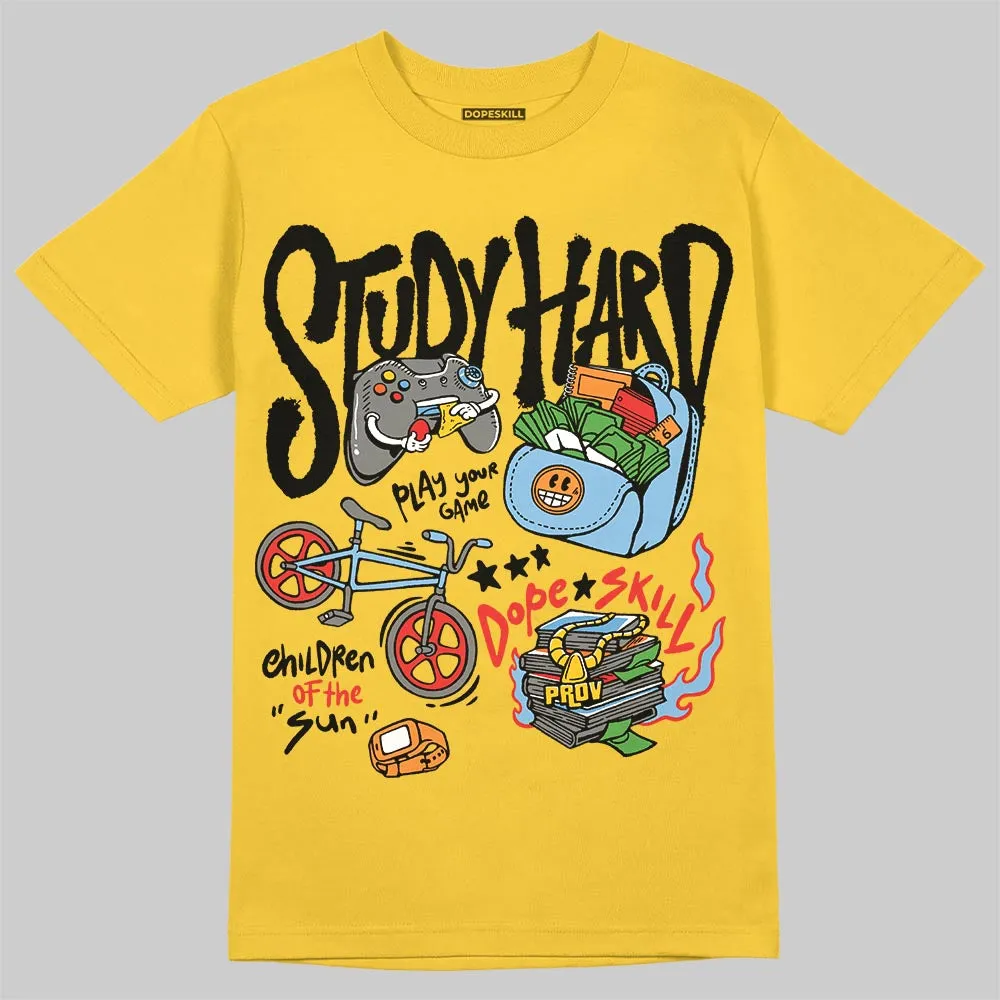 Yellow Collection DopeSkill T-Shirt Study Hard Graphic sold by DopeSkill product image thumbnail 3
