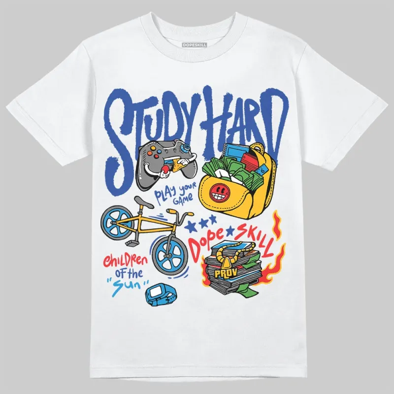 Royal Blue Collection DopeSkill T-Shirt Study Hard Graphic sold by DopeSkill