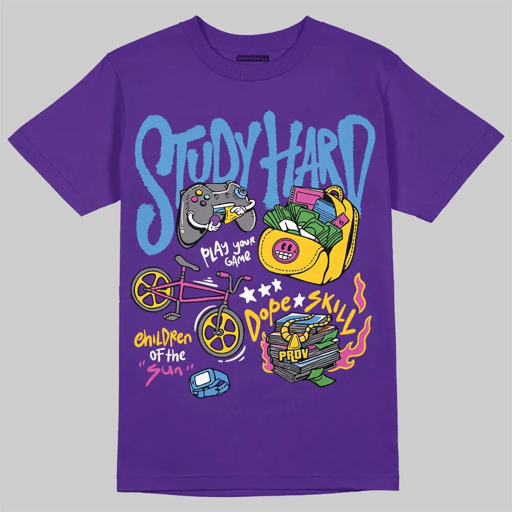 PURPLE Collection DopeSkill T-Shirt Study Hard Graphic sold by DopeSkill product image thumbnail 3