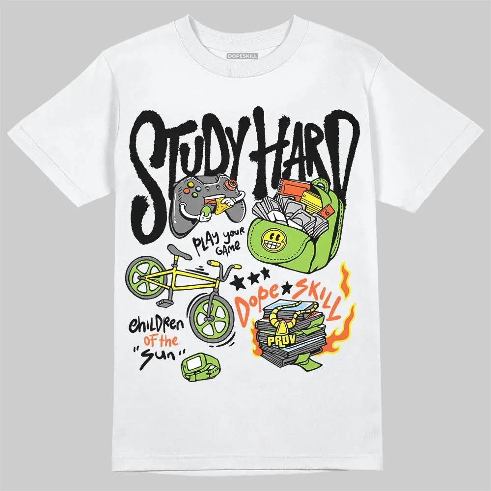 Neon Green Collection DopeSkill T-Shirt Study Hard Graphic sold by DopeSkill product image thumbnail 2