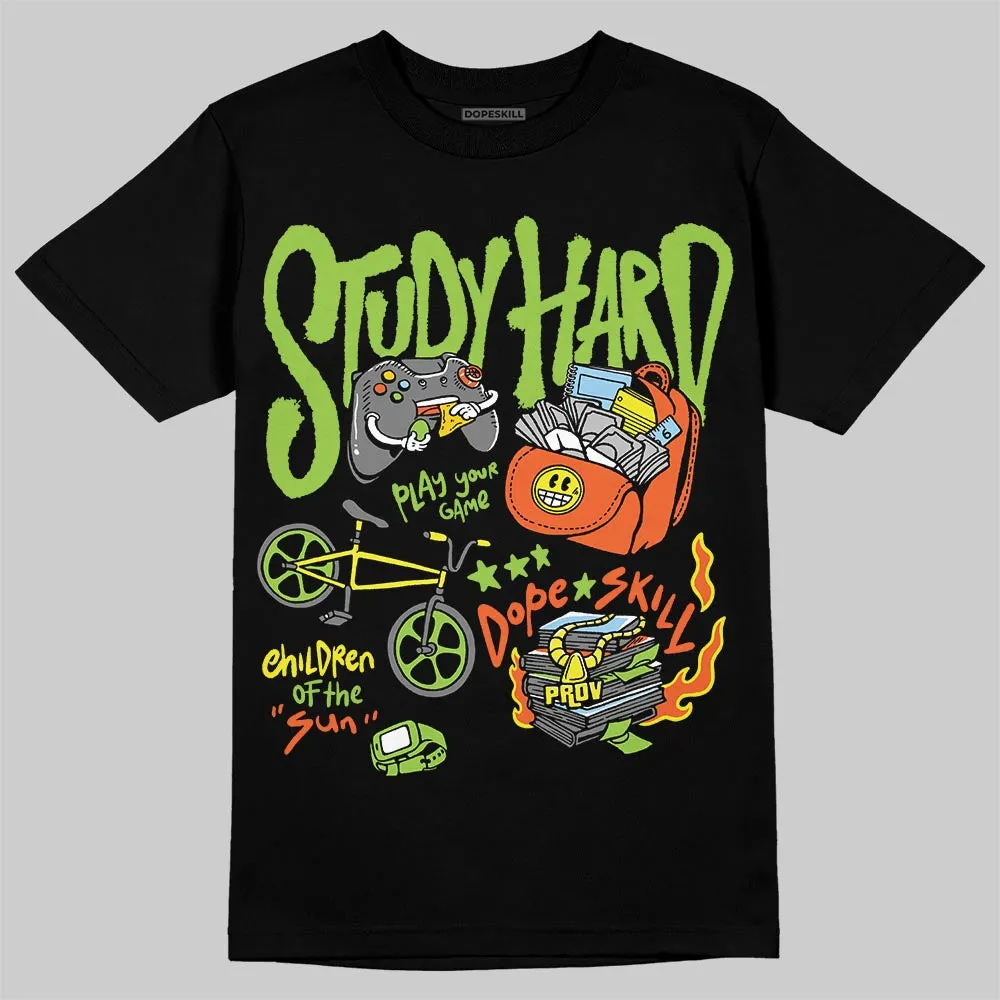 Neon Green Collection DopeSkill T-Shirt Study Hard Graphic sold by DopeSkill
