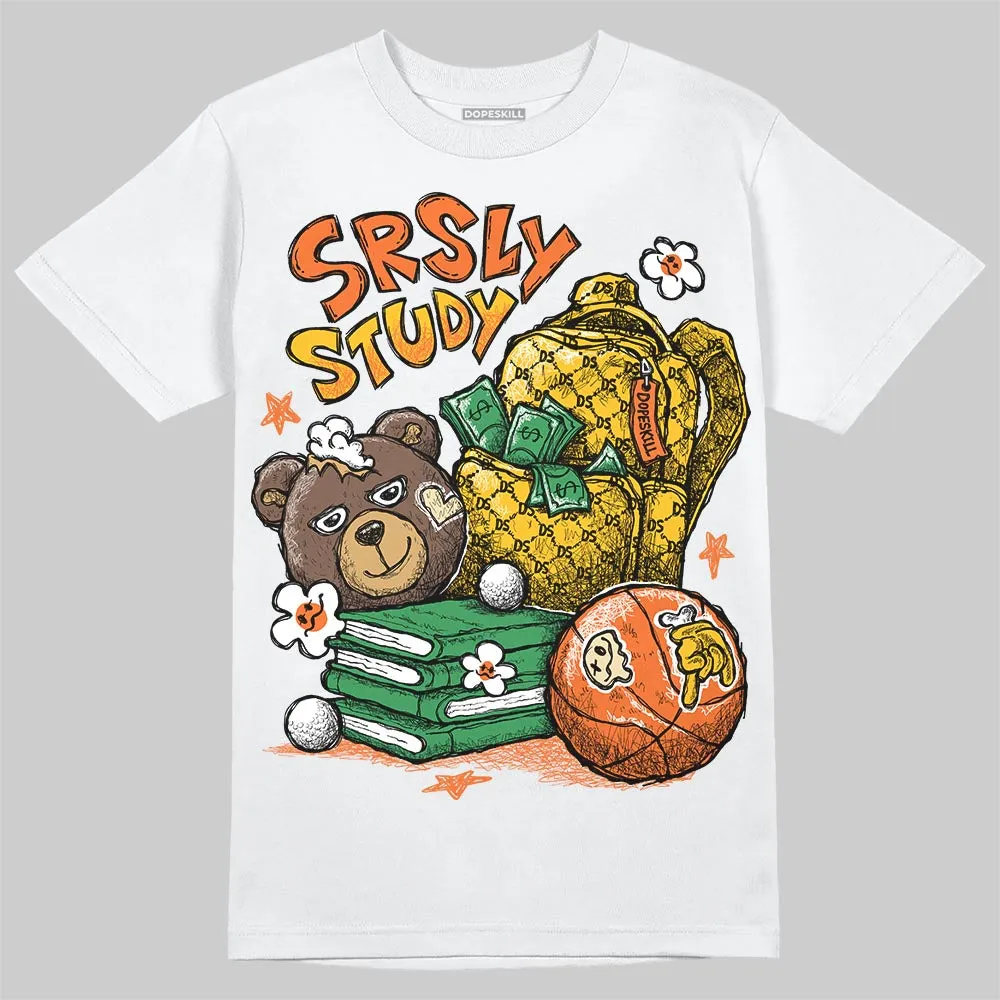 Orange Black White DopeSkill T-Shirt SRSLY Study Graphic sold by DopeSkill
