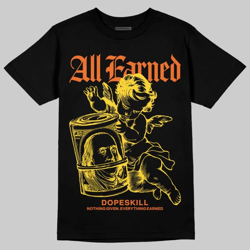 Black Tour Yellow AJ 4 Thunder DopeSkill T-Shirt All Earned Graphic sold by DopeSkill