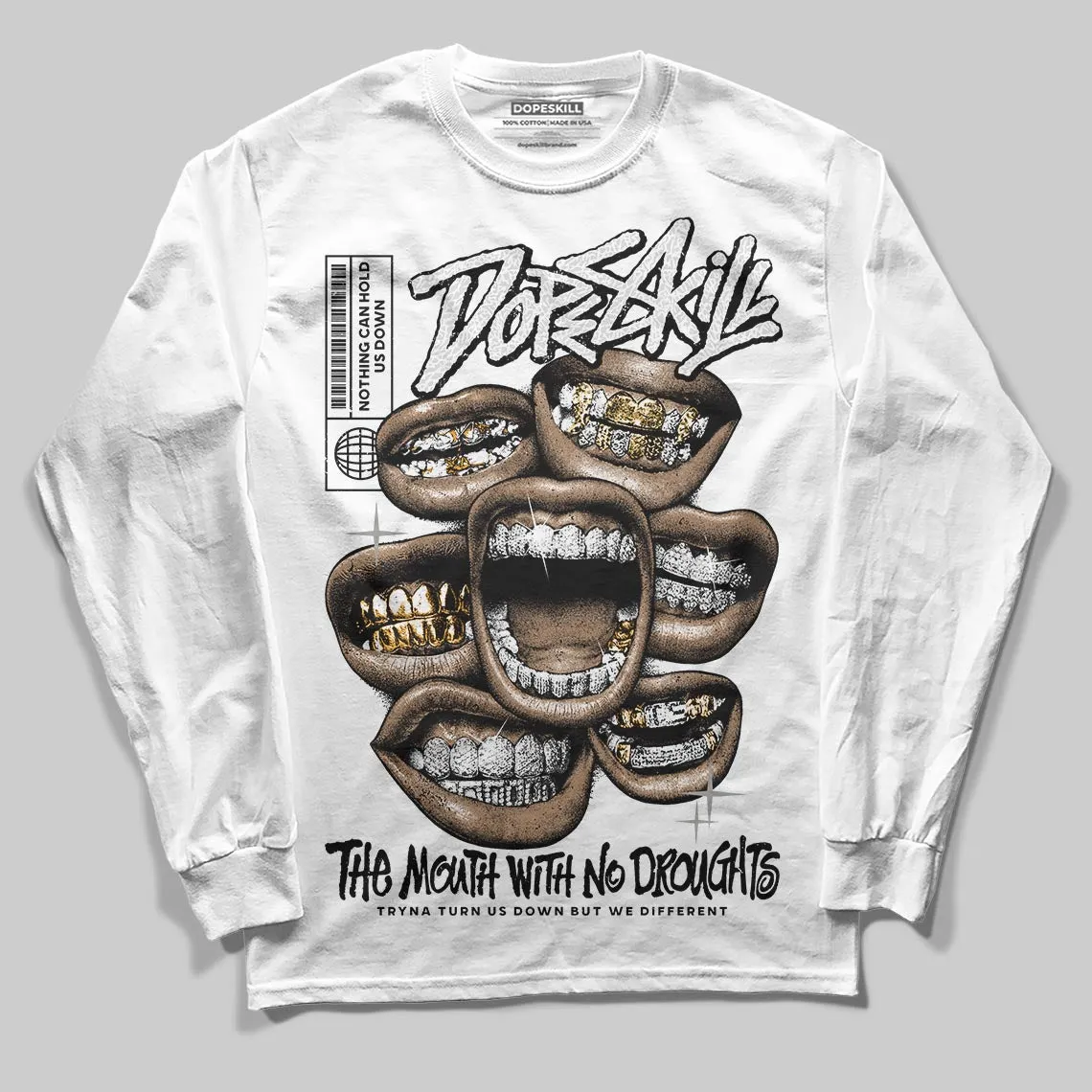 Pure Money 3s DopeSkill Long Sleeve T-Shirt The Mouth With No Droughts Graphic sold by DopeSkill product image thumbnail 2