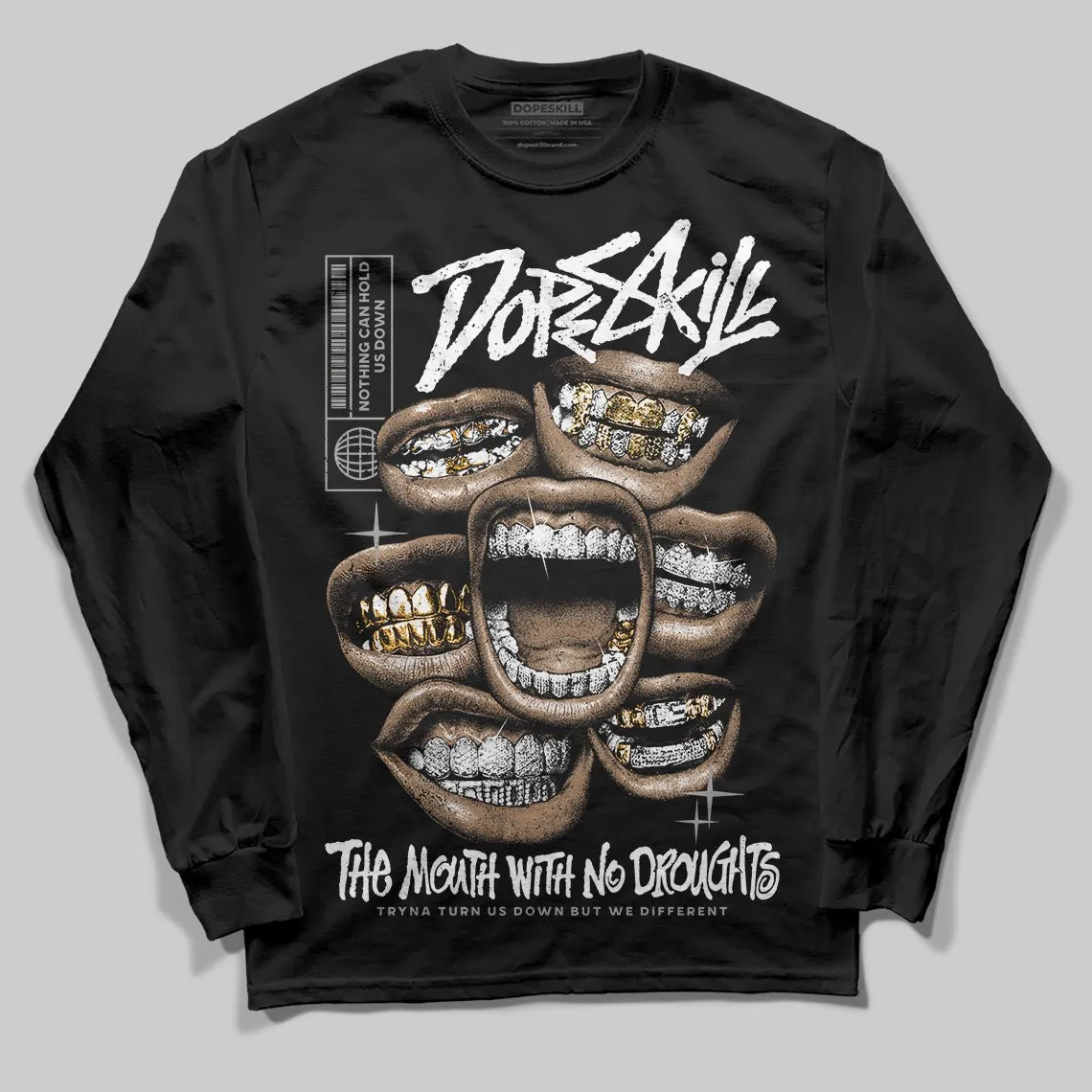 Pure Money 3s DopeSkill Long Sleeve T-Shirt The Mouth With No Droughts Graphic sold by DopeSkill