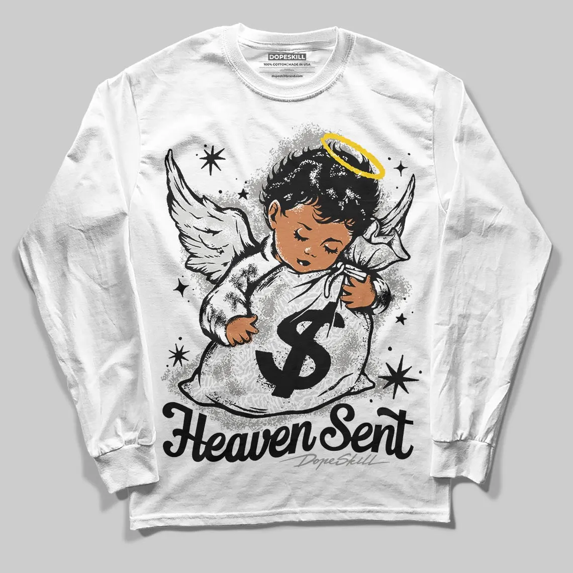 Pure Money 3s DopeSkill Long Sleeve T-Shirt Heaven Sent Graphic sold by DopeSkill product image thumbnail 2