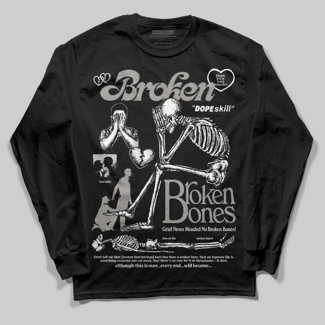 Pure Money 3s DopeSkill Long Sleeve T-Shirt Broken Bones Graphic sold by DopeSkill