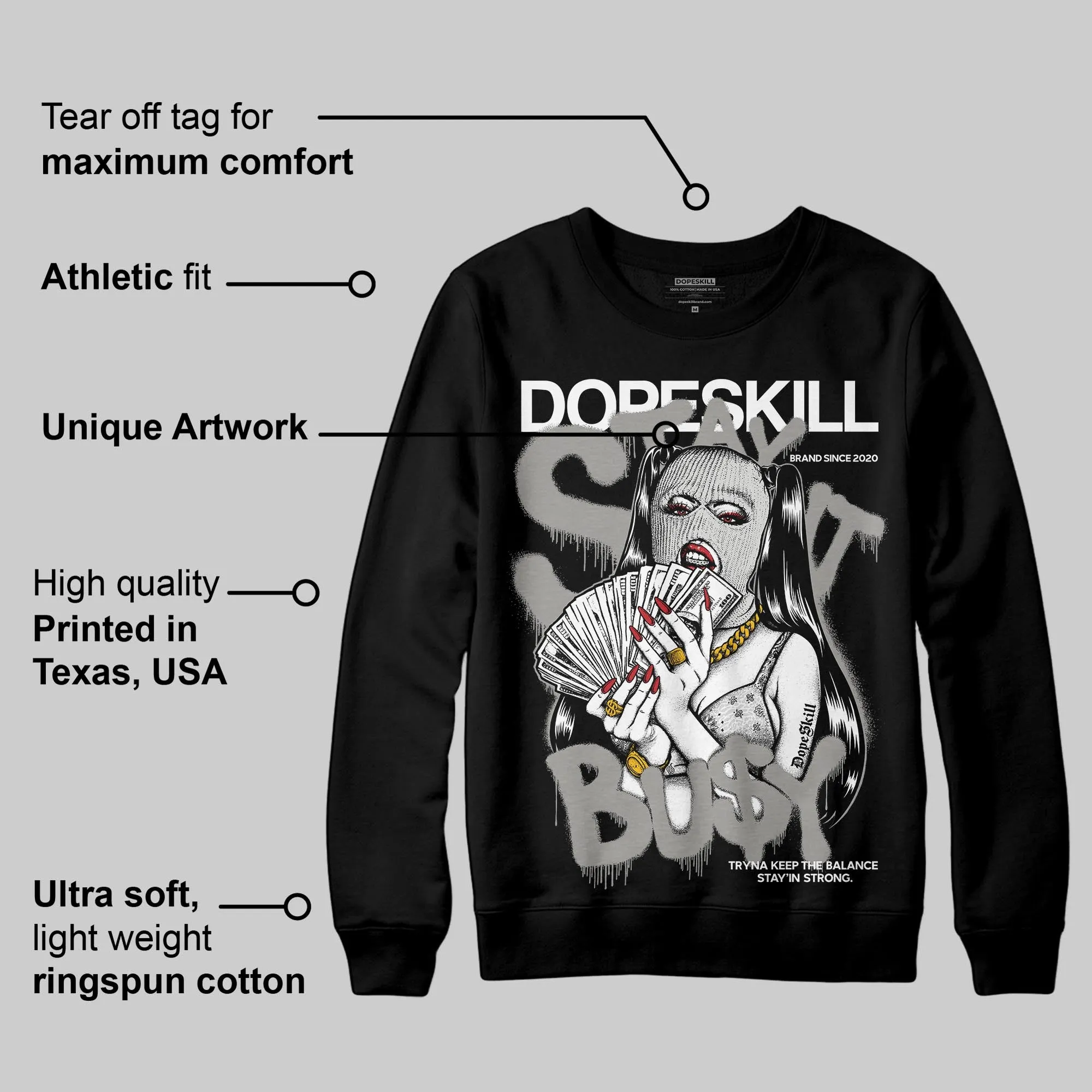 Pure Money 3s DopeSkill Sweatshirt Stay It Busy Graphic sold by DopeSkill product image thumbnail 3