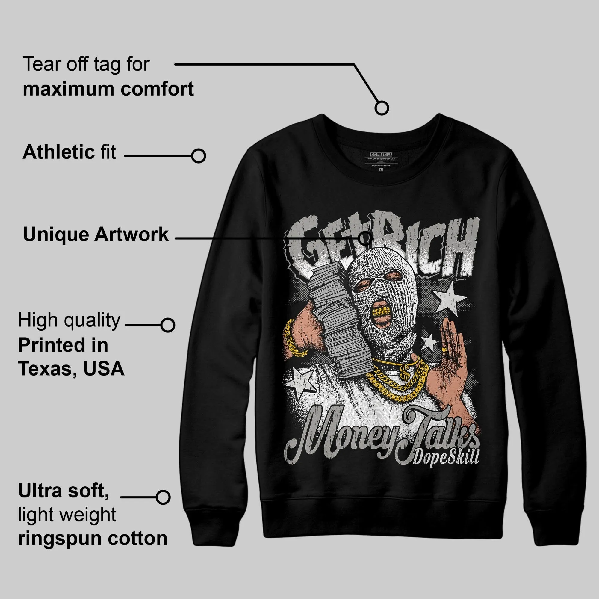 Pure Money 3s DopeSkill Sweatshirt Get Rich Graphic sold by DopeSkill product image thumbnail 3