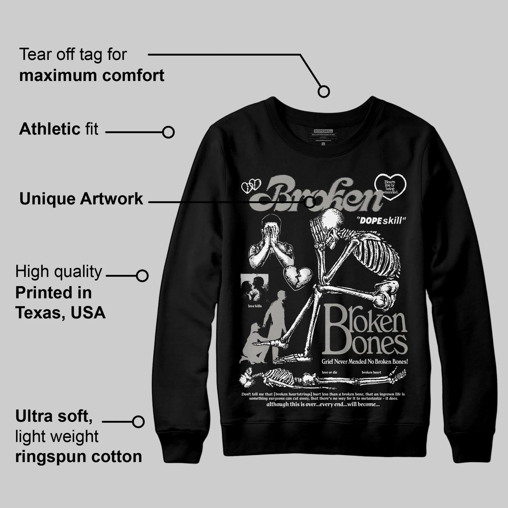 Pure Money 3s DopeSkill Sweatshirt Broken Bones Graphic sold by DopeSkill product image thumbnail 3