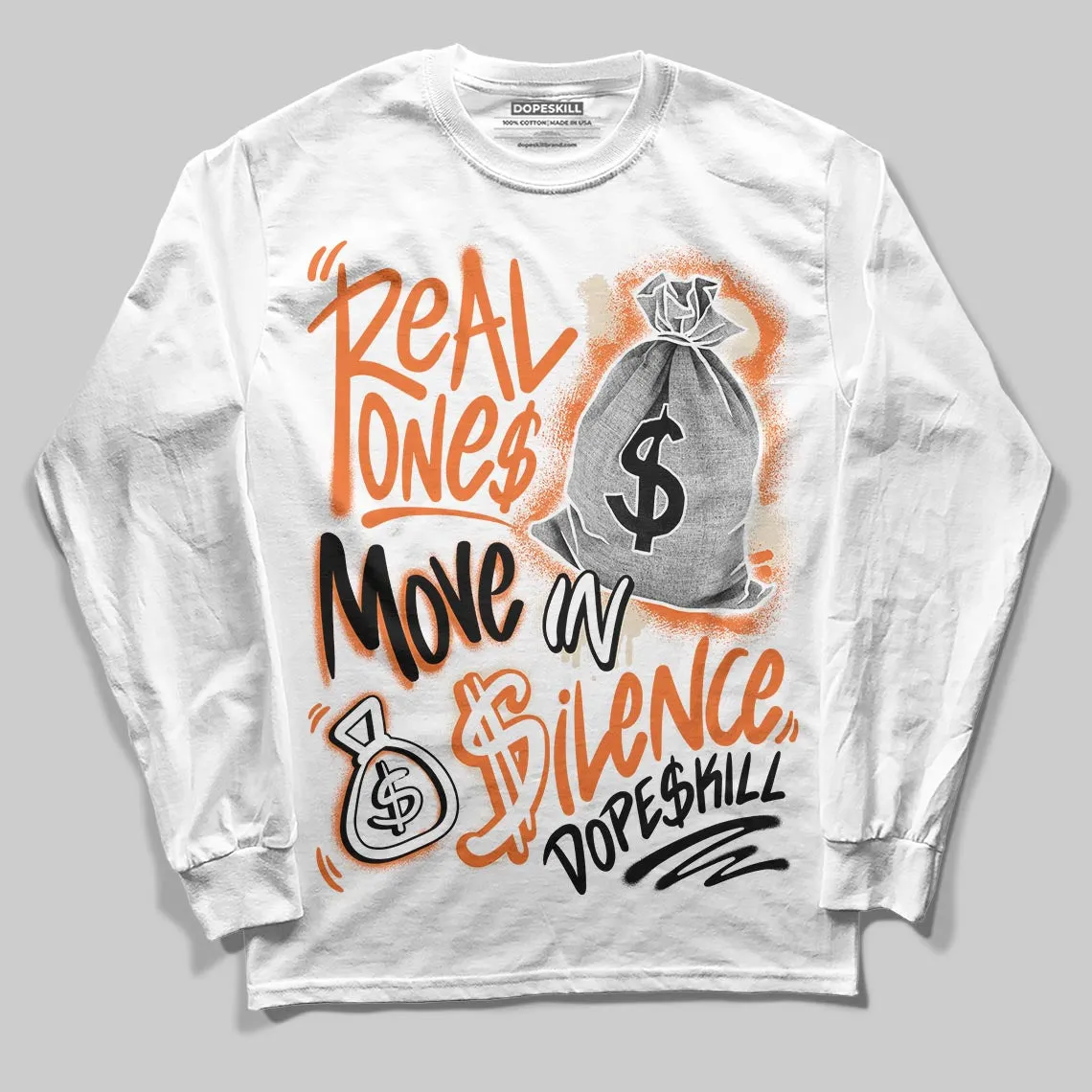 Starfish 3s DopeSkill Long Sleeve T-Shirt Real Ones Move In Silence Graphic sold by DopeSkill