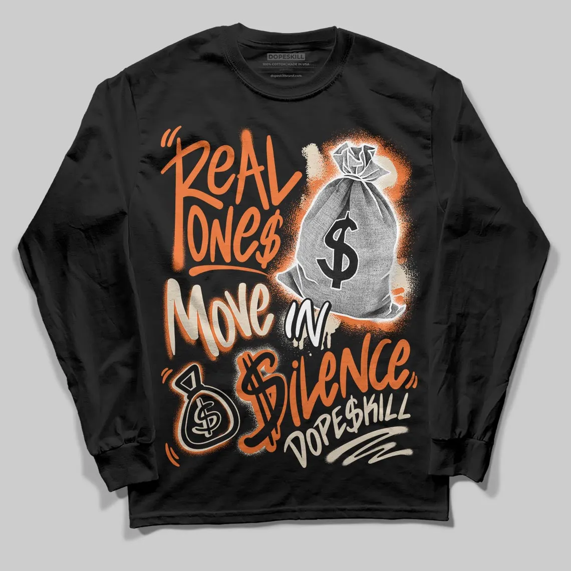 Starfish 3s DopeSkill Long Sleeve T-Shirt Real Ones Move In Silence Graphic sold by DopeSkill product image thumbnail 2