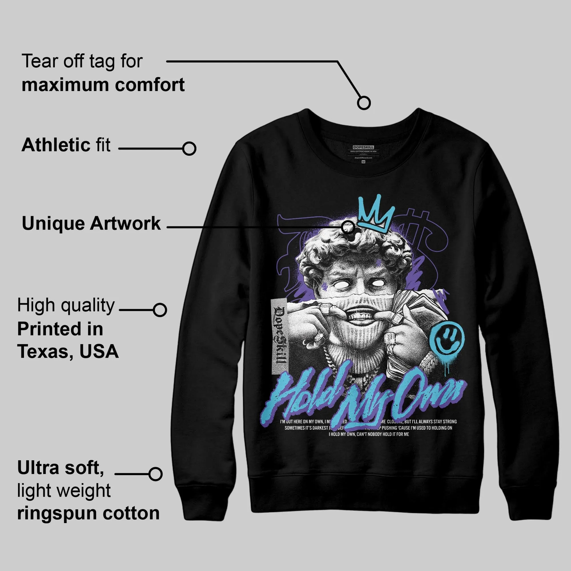 Aqua 8s DopeSkill Sweatshirt In My Way Graphic sold by DopeSkill product image thumbnail 3