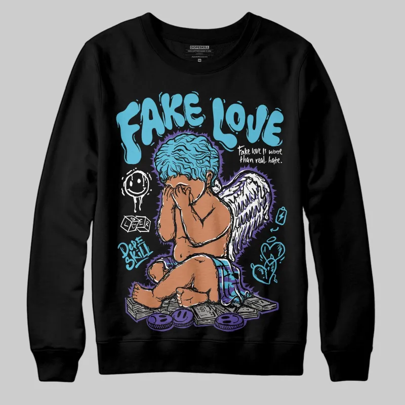 Aqua 8s DopeSkill Sweatshirt False Love Graphic sold by DopeSkill