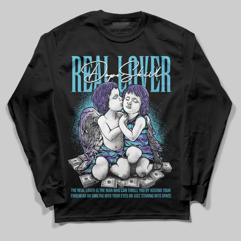 Aqua 8s DopeSkill Long Sleeve T-Shirt Real Lover Graphic sold by DopeSkill