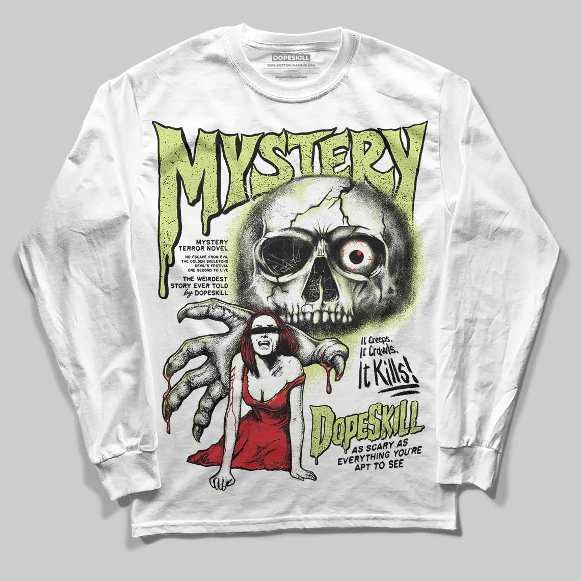 Luminous Green 5s DopeSkill Long Sleeve T-Shirt Mystery Ghostly Grasp Graphic sold by DopeSkill product image thumbnail 2