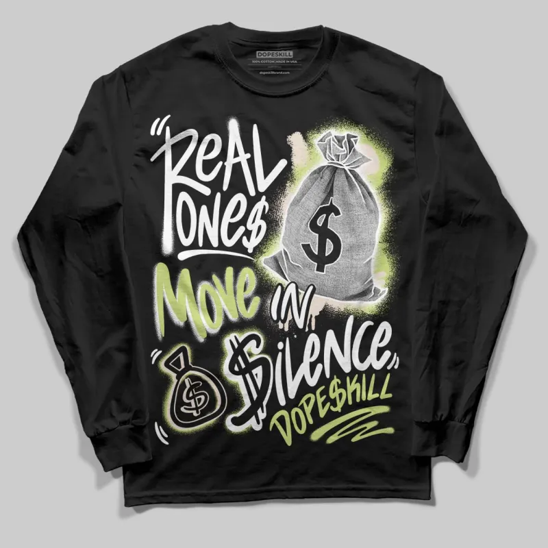 Luminous Green 5s DopeSkill Long Sleeve T-Shirt Real Ones Move In Silence Graphic sold by DopeSkill