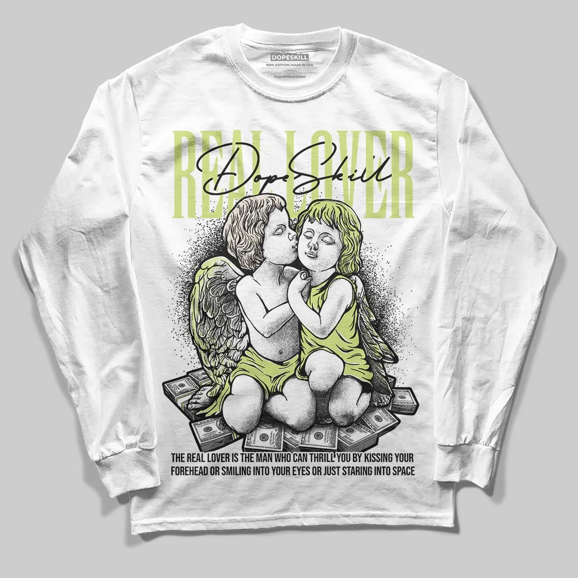Luminous Green 5s DopeSkill Long Sleeve T-Shirt Real Lover Graphic sold by DopeSkill product image thumbnail 2