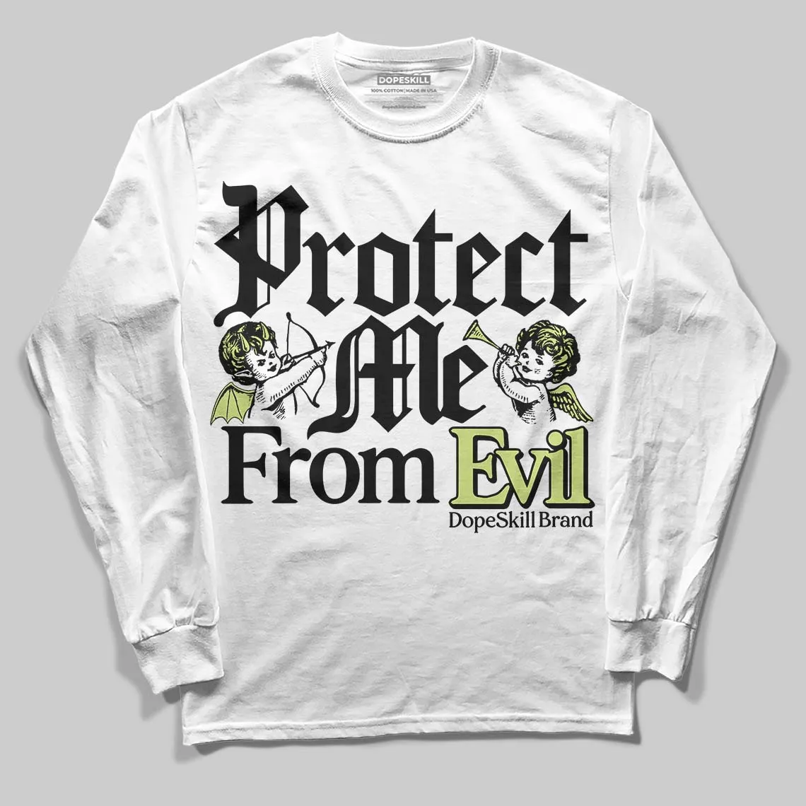 Luminous Green 5s DopeSkill Long Sleeve T-Shirt Protect Me From Evil Graphic sold by DopeSkill product image thumbnail 2