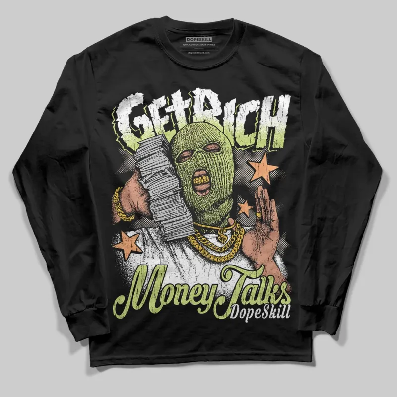 Luminous Green 5s DopeSkill Long Sleeve T-Shirt Get Rich Graphic sold by DopeSkill