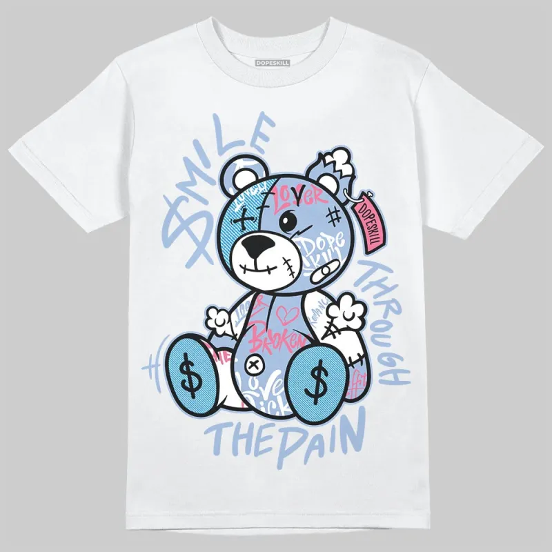 Denim Pink Glow 3s DopeSkill T-Shirt Smile Through The Pain Graphic sold by DopeSkill