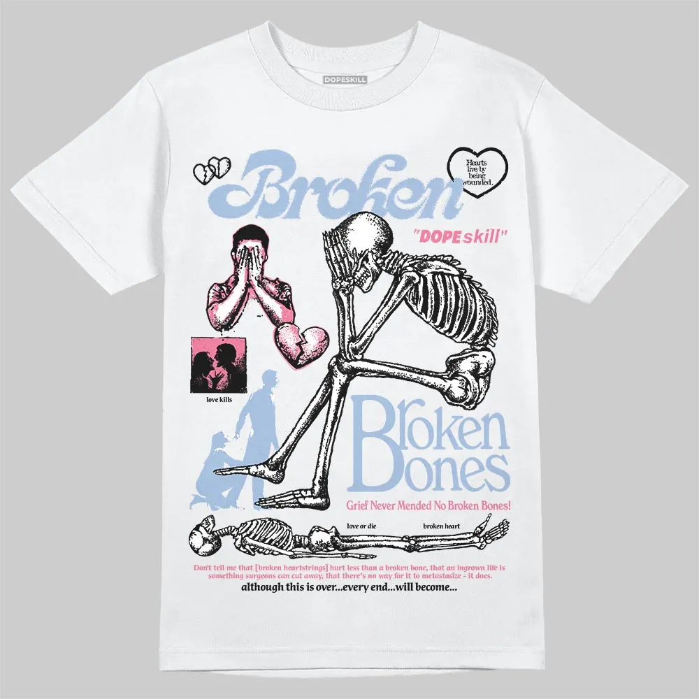 Denim Pink Glow 3s DopeSkill T-Shirt Broken Bones Graphic sold by DopeSkill