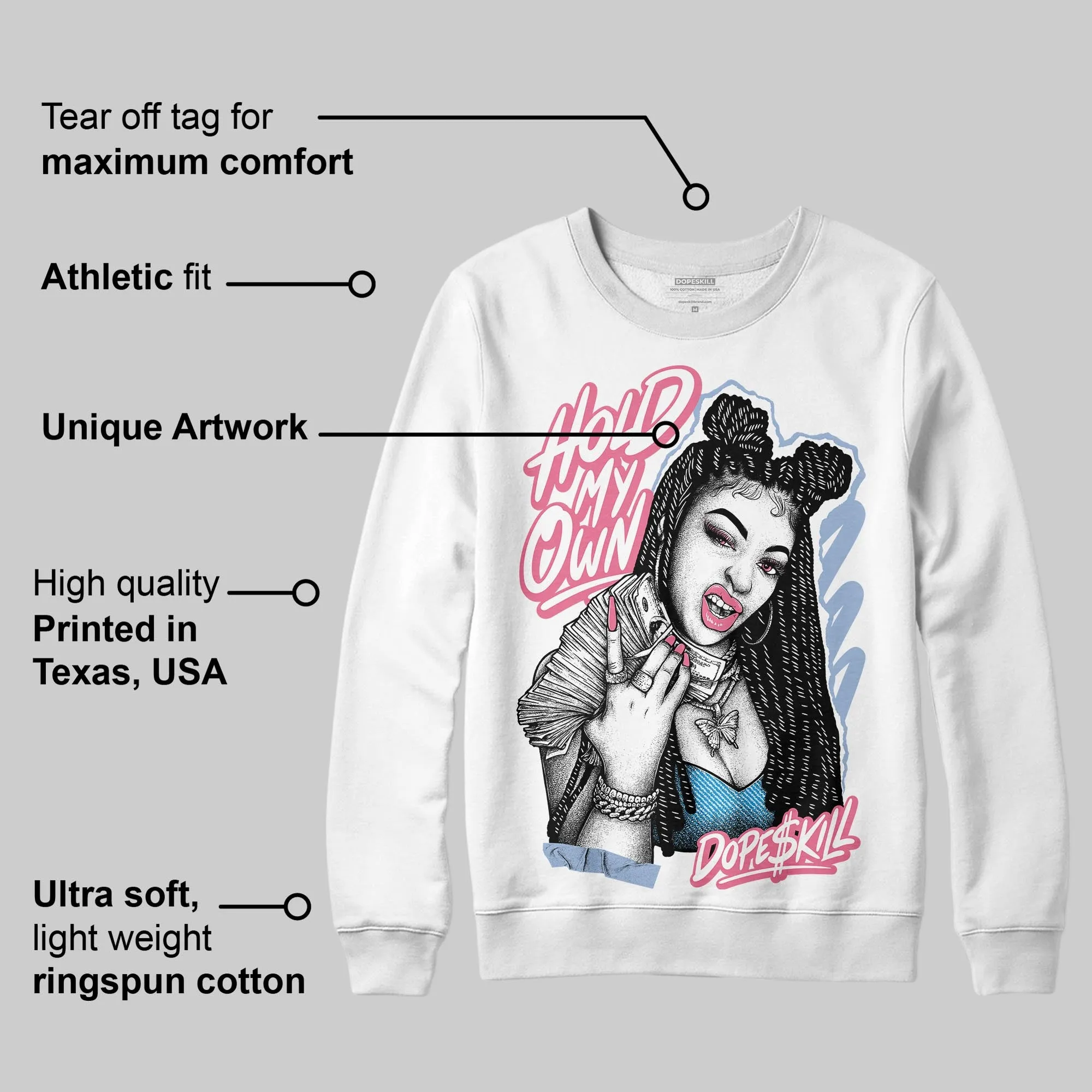 Denim Pink Glow 3s DopeSkill Sweatshirt New H.M.O Graphic sold by DopeSkill product image thumbnail 3