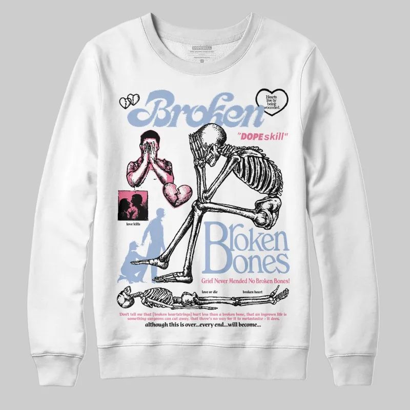 Denim Pink Glow 3s DopeSkill Sweatshirt Broken Bones Graphic sold by DopeSkill