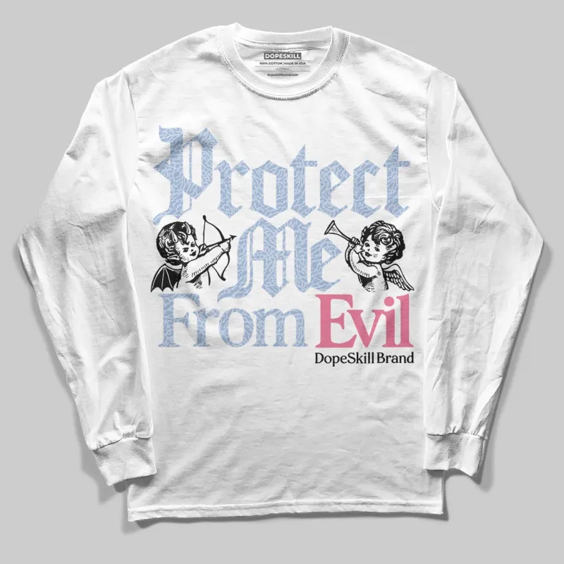 Denim Pink Glow 3s DopeSkill Long Sleeve T-Shirt Protect Me From Evil Graphic sold by DopeSkill