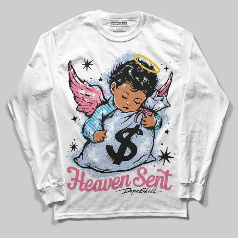 Denim Pink Glow 3s DopeSkill Long Sleeve T-Shirt Heaven Sent Graphic sold by DopeSkill