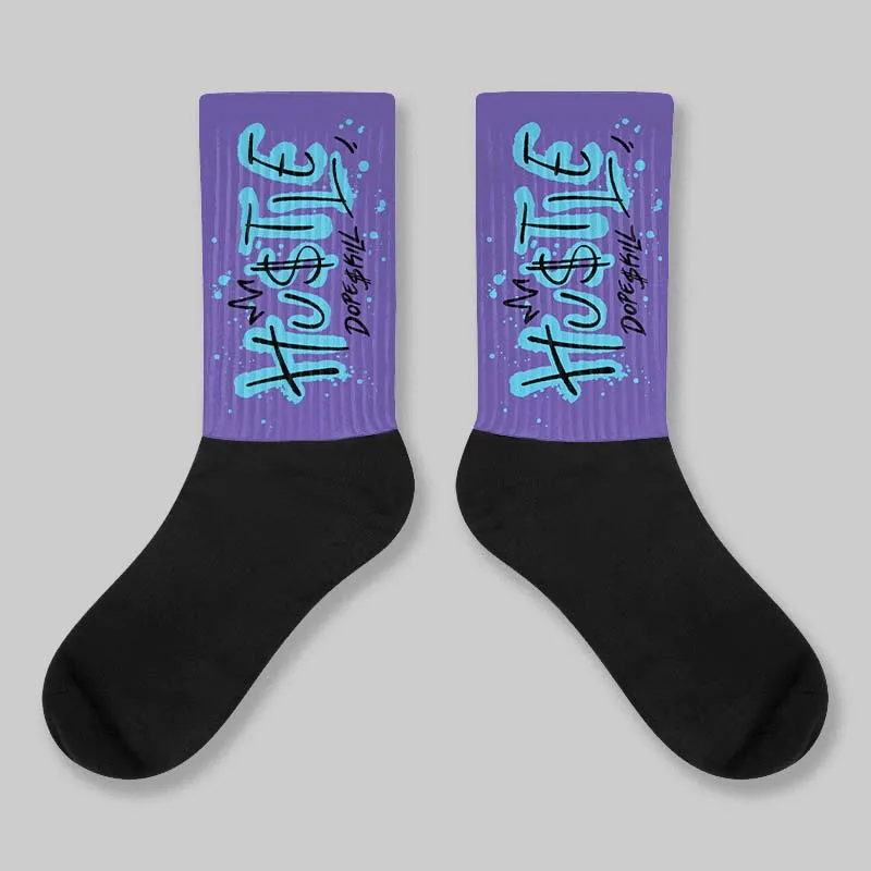 Aqua 8s DopeSkill Sublimated Sock Hustle Graphic sold by DopeSkill