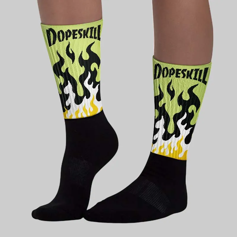 Luminous Green 5s DopeSkill Sublimated Sock FIRE Graphic sold by DopeSkill product image thumbnail 3