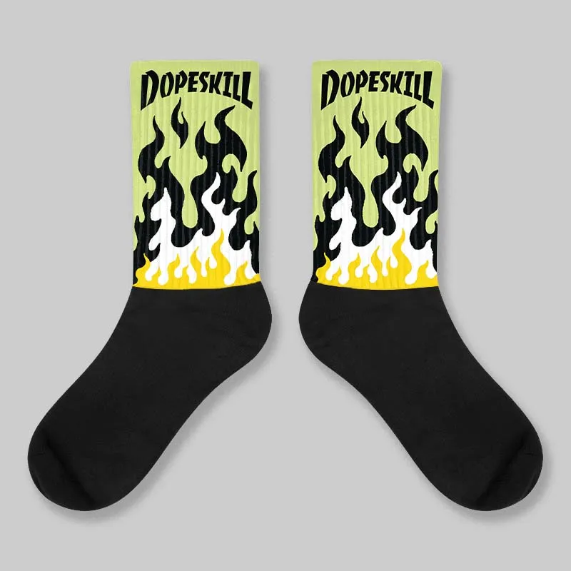 Luminous Green 5s DopeSkill Sublimated Sock FIRE Graphic sold by DopeSkill