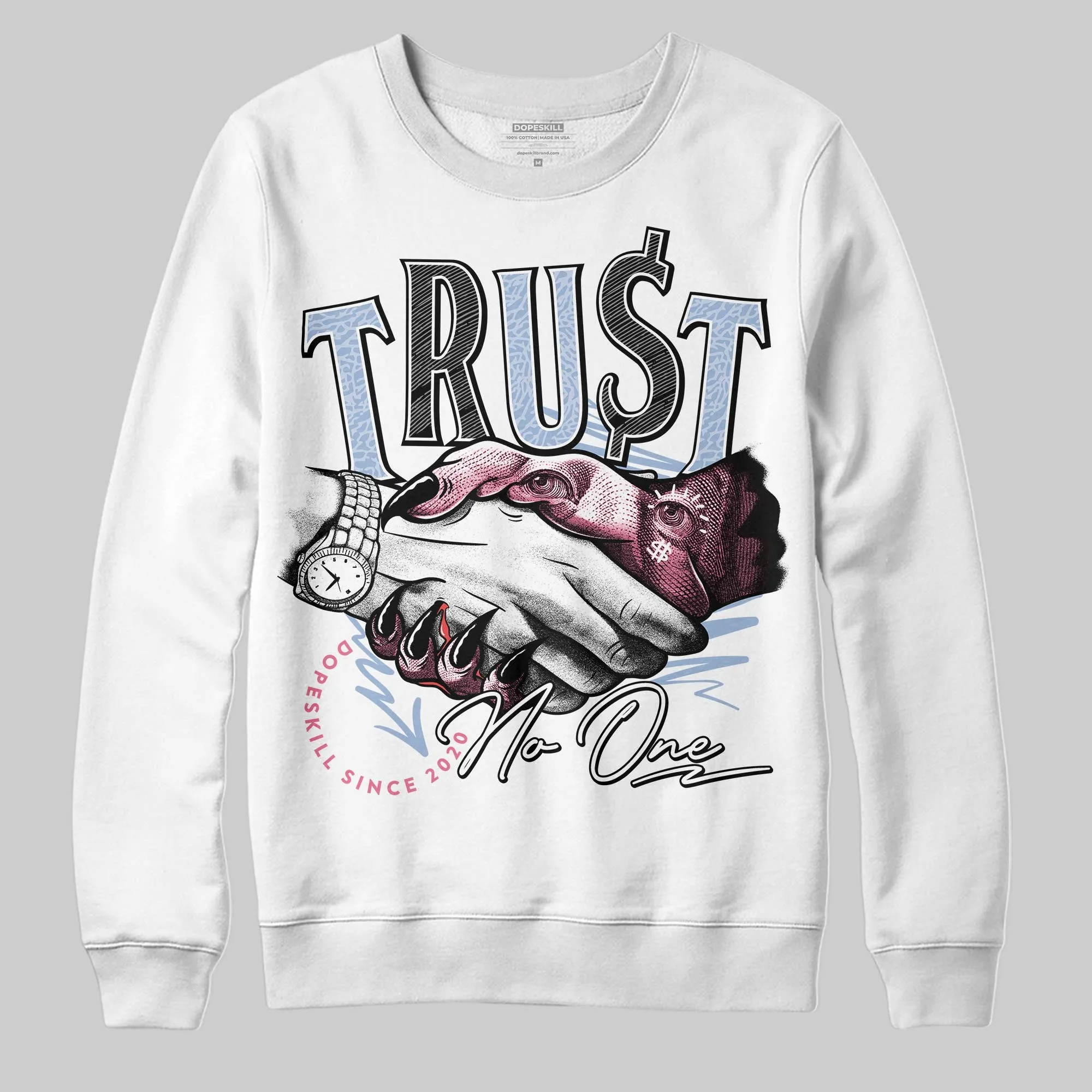 Cobalt Bliss 3s DopeSkill Sweatshirt Trust No One Graphic sold by DopeSkill