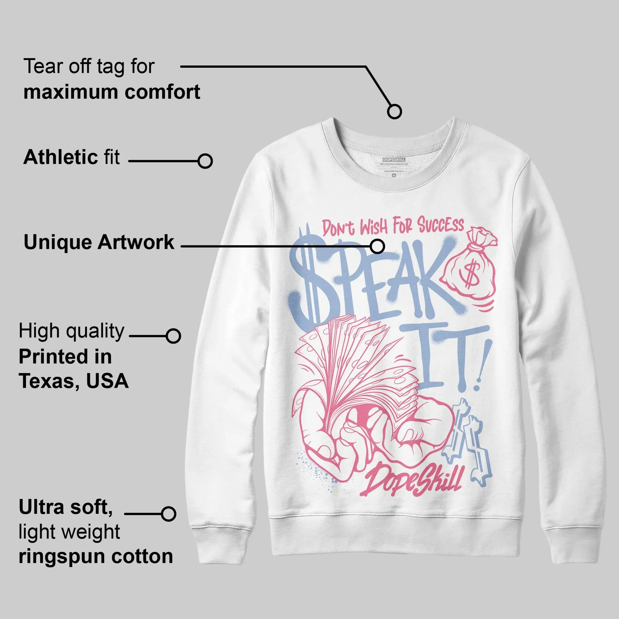 Cobalt Bliss 3s DopeSkill Sweatshirt Speak It Graphic sold by DopeSkill product image thumbnail 3