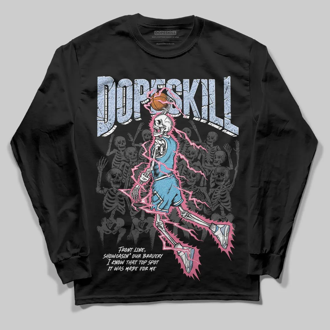 Cobalt Bliss 3s DopeSkill Long Sleeve T-Shirt Thunder Dunk Graphic sold by DopeSkill product image thumbnail 2
