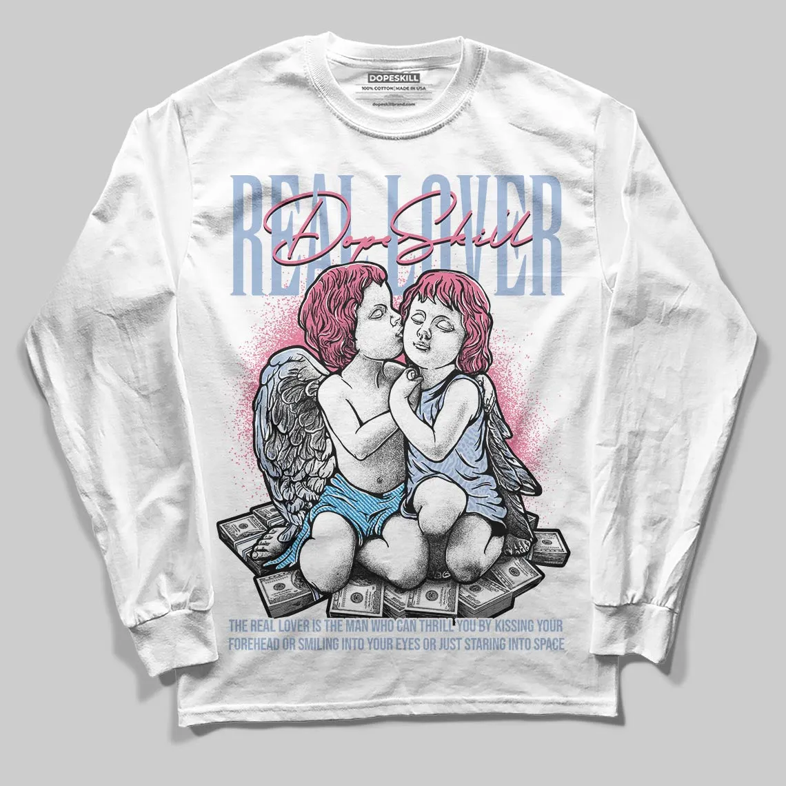 Cobalt Bliss 3s DopeSkill Long Sleeve T-Shirt Real Lover Graphic sold by DopeSkill
