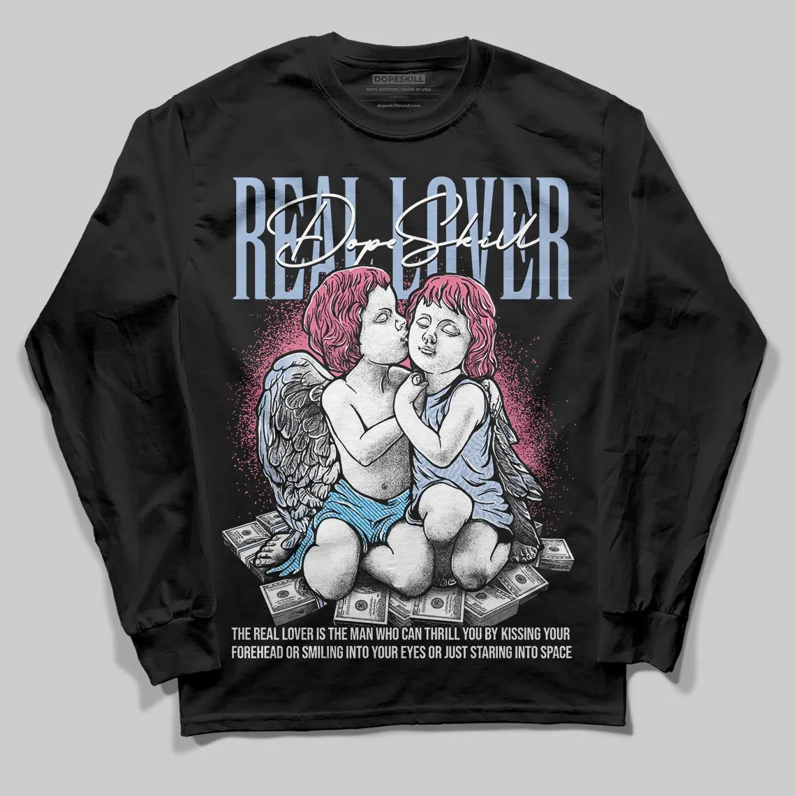 Cobalt Bliss 3s DopeSkill Long Sleeve T-Shirt Real Lover Graphic sold by DopeSkill product image thumbnail 2