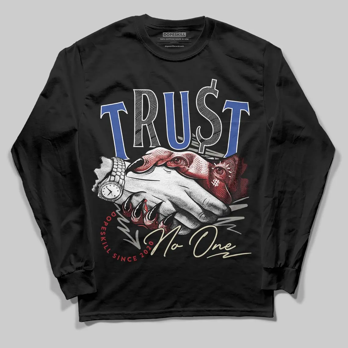 Rare Air 4s DopeSkill Long Sleeve T-Shirt Trust No One Graphic sold by DopeSkill product image thumbnail 2