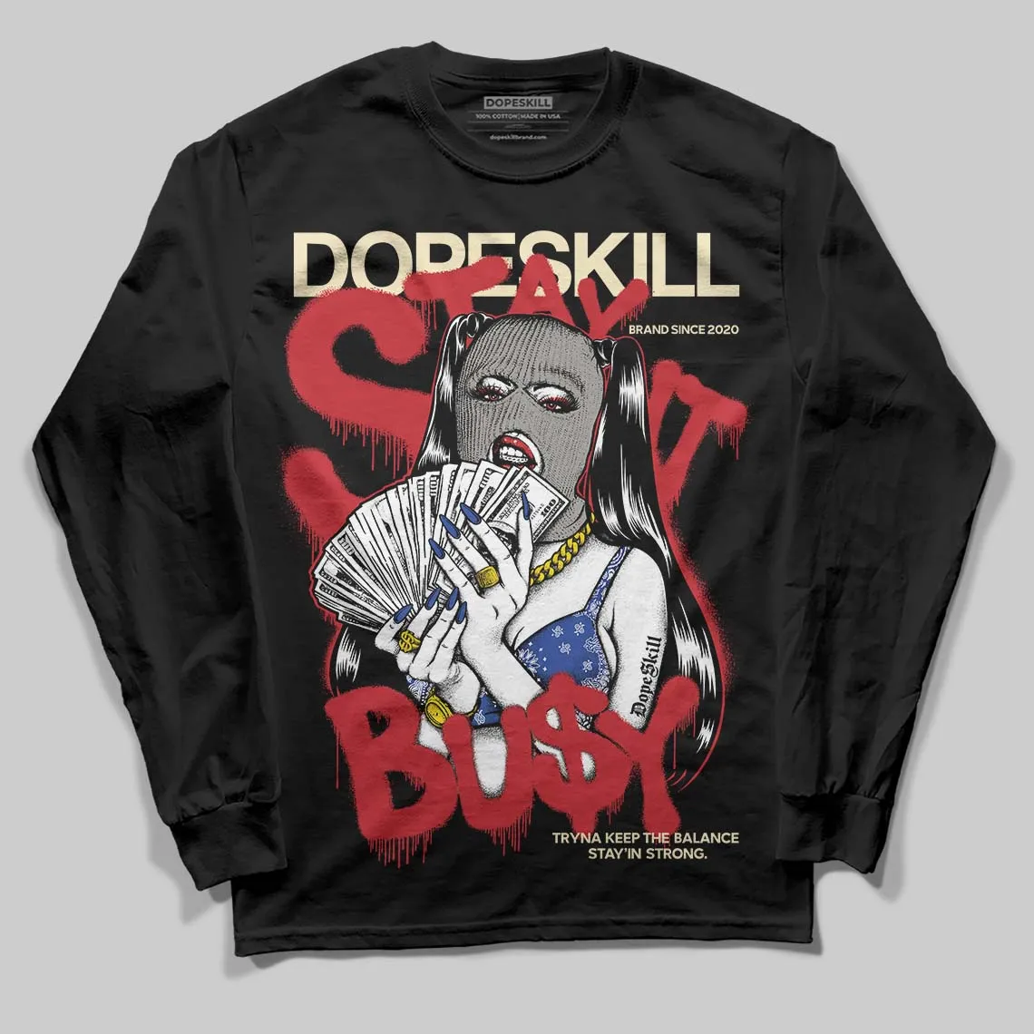 Rare Air 4s DopeSkill Long Sleeve T-Shirt Stay It Busy Graphic sold by DopeSkill product image thumbnail 2