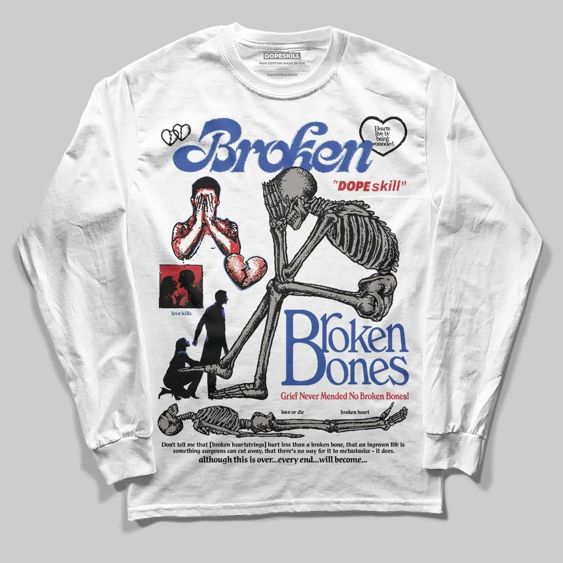 Rare Air 4s DopeSkill Long Sleeve T-Shirt Broken Bones Graphic sold by DopeSkill