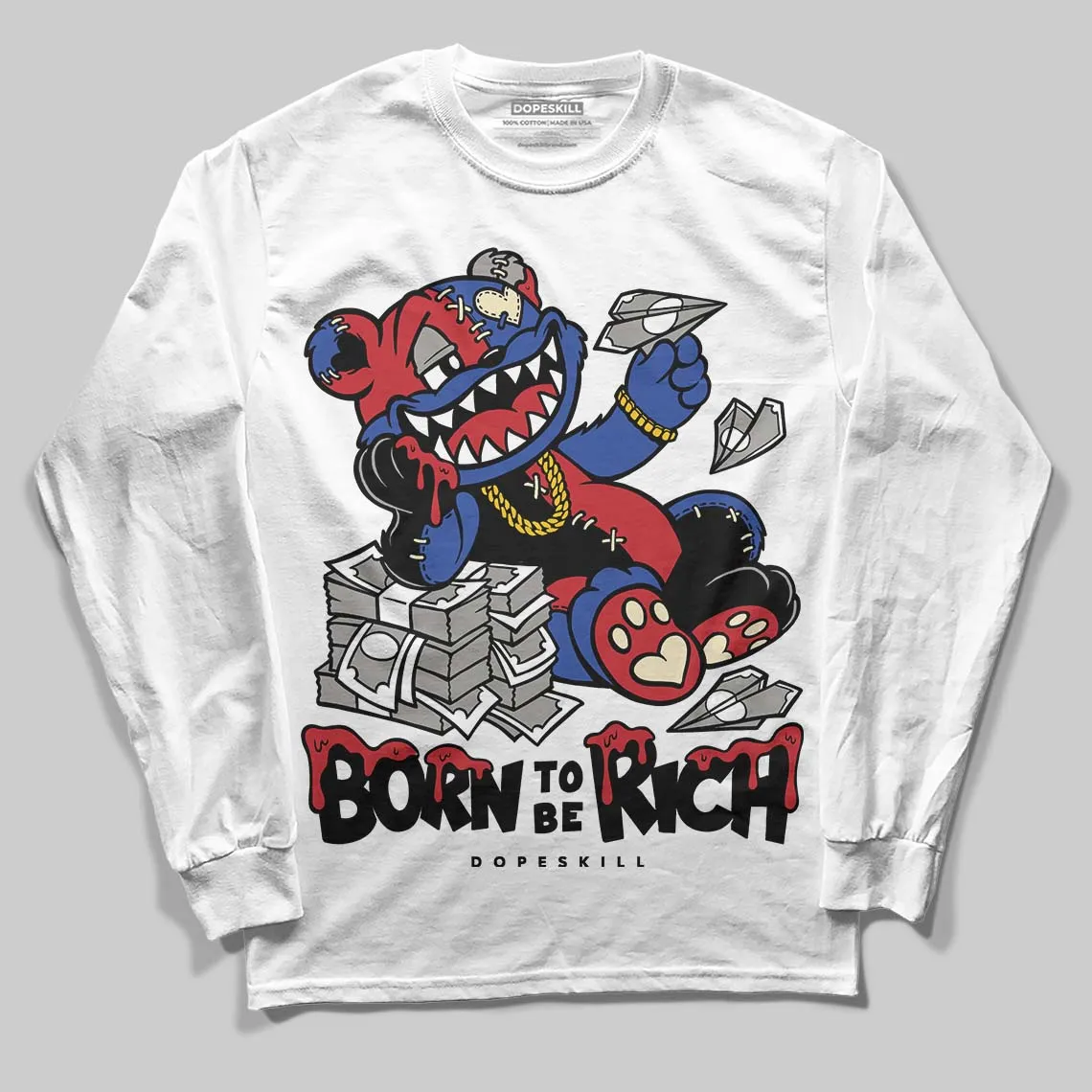 Rare Air 4s DopeSkill Long Sleeve T-Shirt Born To Be Rich Graphic sold by DopeSkill