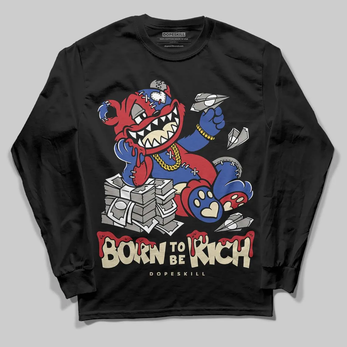 Rare Air 4s DopeSkill Long Sleeve T-Shirt Born To Be Rich Graphic sold by DopeSkill product image thumbnail 2