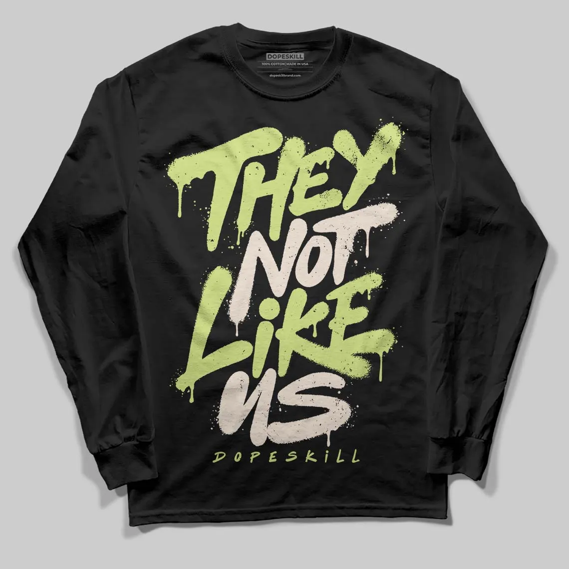 Luminous Green 5s DopeSkill Long Sleeve T-Shirt They Not Like Us Graphic sold by DopeSkill