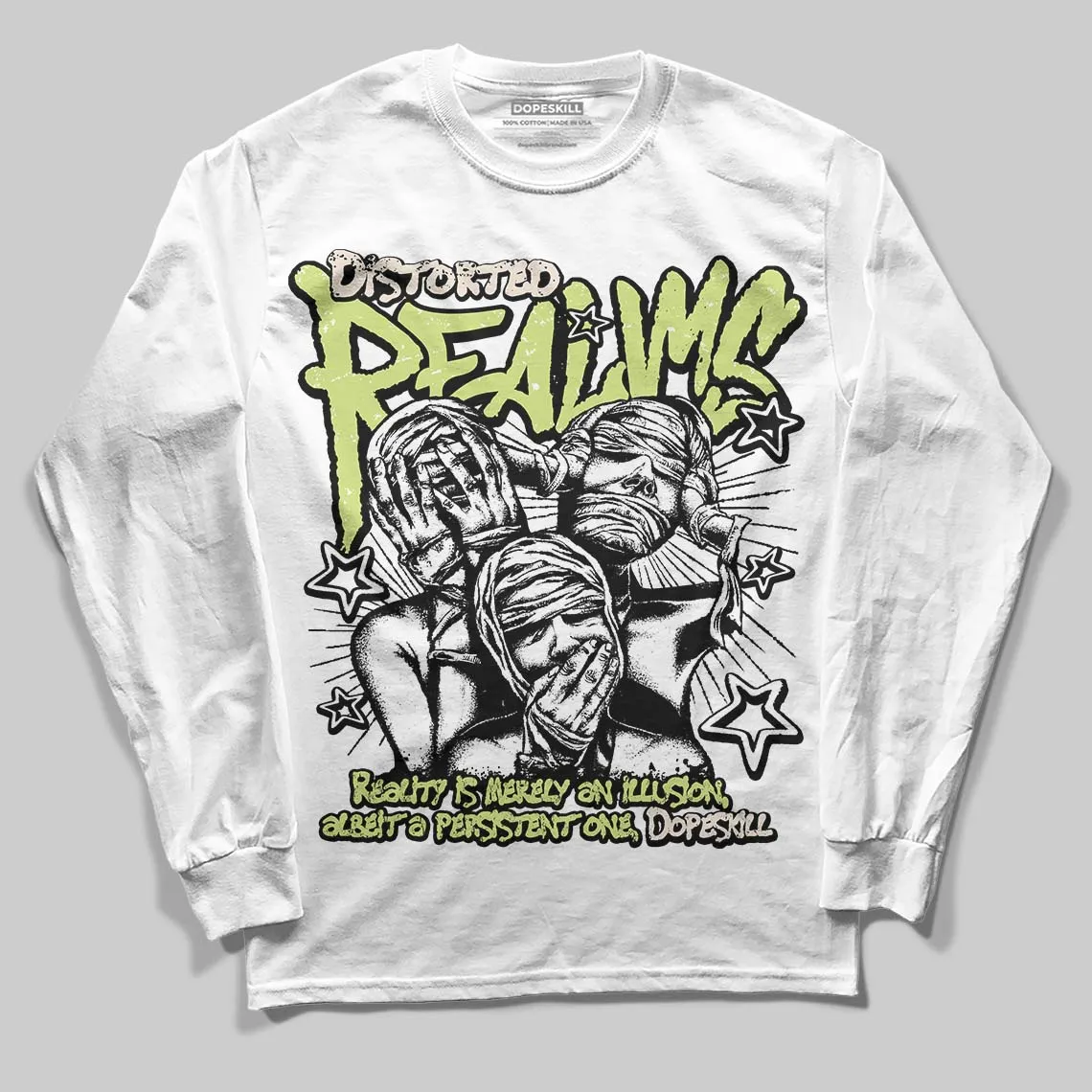 Luminous Green 5s DopeSkill Long Sleeve T-Shirt Distorted Realms Graphic sold by DopeSkill product image thumbnail 2
