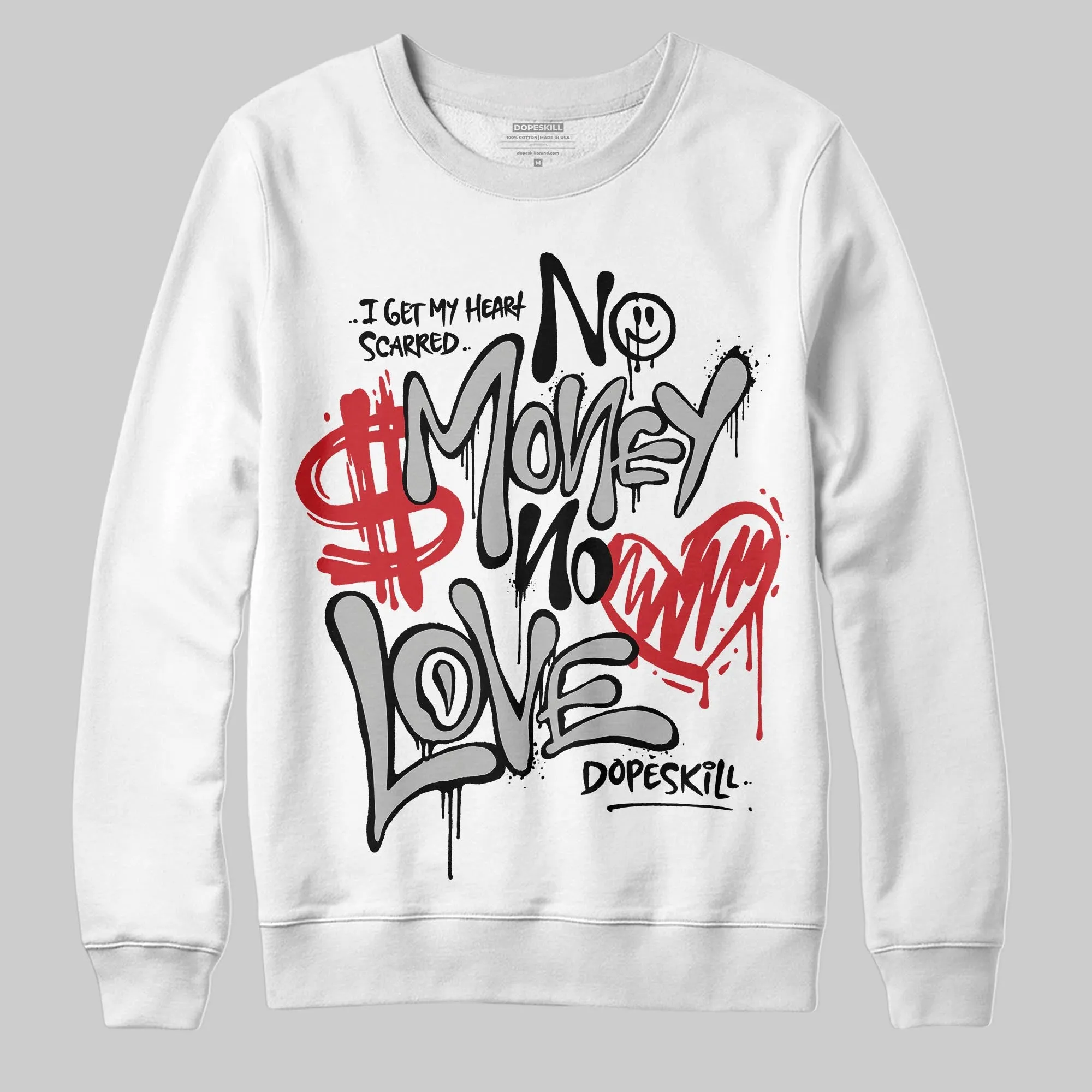 Steel 10s DopeSkill Sweatshirt No Money No Love Typo Graphic sold by DopeSkill product image thumbnail 2