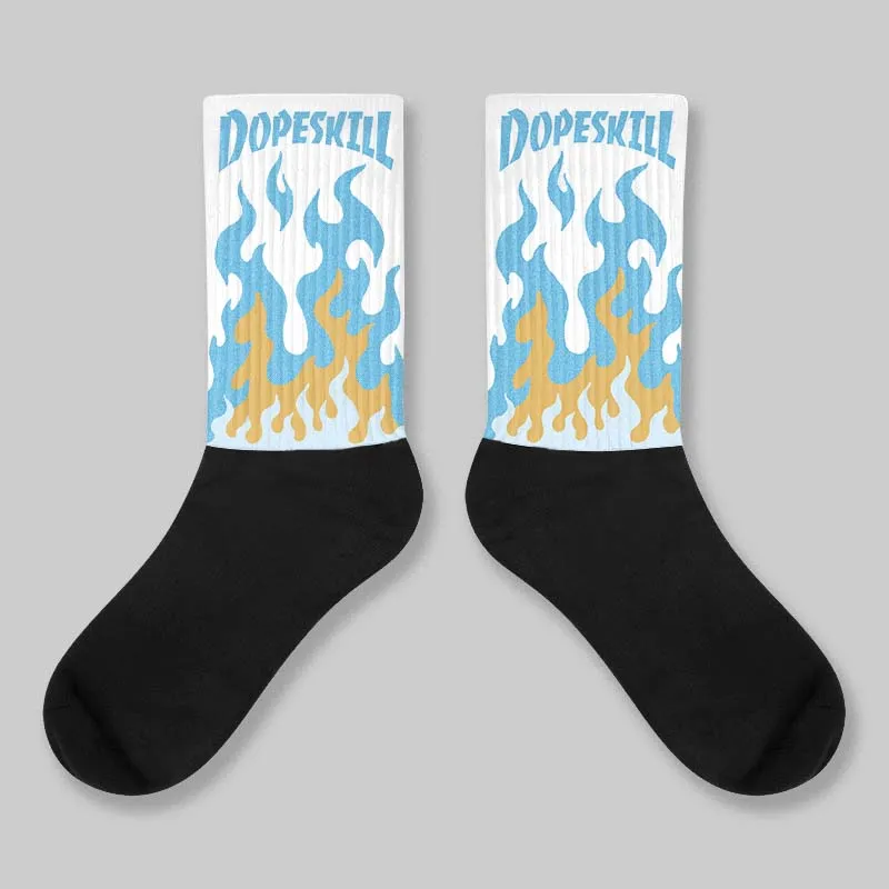 Denim 4s DopeSkill Sublimated Sock FIRE Graphic sold by DopeSkill